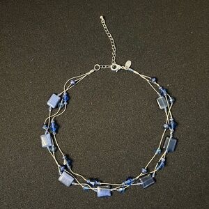 Elegant Blue Beaded Necklace